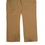 DICKIES Mens Cotton Brown Regular Fit Straight Leg Trousers W40 L32 Workwear