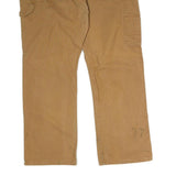 DICKIES Mens Cotton Brown Regular Fit Straight Leg Trousers W40 L32 Workwear