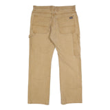 DICKIES Mens Cotton Blend Beige Regular Fit Straight Trousers W34 L30 Workwear