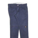 DICKIES Mens Cotton Blend Navy Slim Straight Trousers W32 L32 Workwear Casual