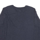 LACOSTE Mens Navy Blue Long Sleeve V-Neck Cotton Blend T-Shirt XL