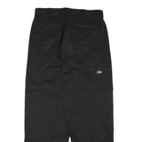 DICKIES Mens Cotton Blend Black Relaxed Straight Trousers W32 L30 Workwear