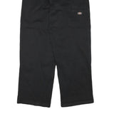 DICKIES Mens Cotton Blend Black Relaxed Straight Trousers W32 L30 Workwear