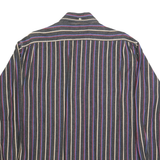 HUNT CLUB Mens Black & Blue Striped Cotton Shirt XL Button-Down Casual Long