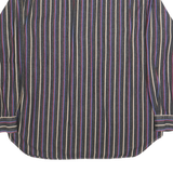 HUNT CLUB Mens Black & Blue Striped Cotton Shirt XL Button-Down Casual Long