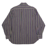 HUNT CLUB Mens Black & Blue Striped Cotton Shirt XL Button-Down Casual Long