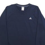 ADIDAS Mens Navy Blue Sweatshirt Crew Neck L Cotton Blend Casual Sportswear
