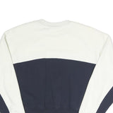 CHAMPION Womens White & Navy Crew Neck XS Colourblock Sweatshirt Pullover