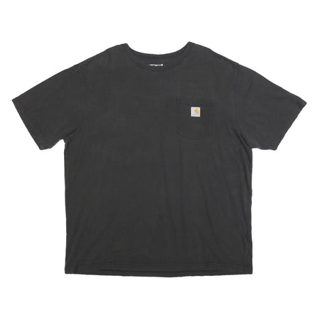 CARHARTT Mens Black Pocket T-Shirt XL Short Sleeve Crew Neck Workwear
