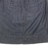 LIMITED EDITION Womens Blue Denim Straight Knee Length Woven Skirt M Cotton