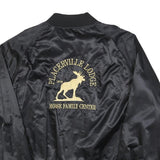 WESTARK Mens Black Satin Button Jacket XL Embroidered Moose Lodge Logo
