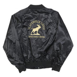 WESTARK Mens Black Satin Button Jacket XL Embroidered Moose Lodge Logo