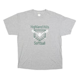 PORT & COMPANY Mens Grey Highland Hills Softball Graphic T-Shirt L Short Sleeve