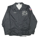 BIRDIE Mens Black Firefighter Button Jacket M Cotton Blend Casual Retro