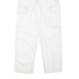 ALCOTT Mens Jeans White Regular Straight Cotton Blend W29 L29 Cargo Pockets