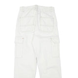ALCOTT Mens Jeans White Regular Straight Cotton Blend W29 L29 Cargo Pockets