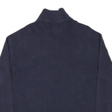 POLO RALPH LAUREN Mens Navy Blue Plain Quarter Zip Pullover Jumper L Cotton