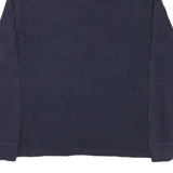 POLO RALPH LAUREN Mens Navy Blue Plain Quarter Zip Pullover Jumper L Cotton