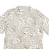 BATAK BAY Mens Beige Rayon Hawaiian Shirt L Casual Short Sleeve Summer