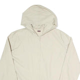 TEDDYS Womens Cream Hooded Zip Jacket L Polyester Plain Lightweight Casual