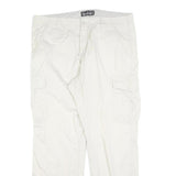 BIAGGINI Womens White Regular Fit Casual Trousers W36 L30 Polyester Blend Zip