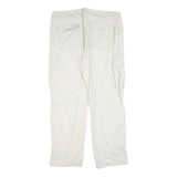 BIAGGINI Womens White Regular Fit Casual Trousers W36 L30 Polyester Blend Zip