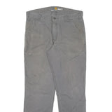 CARHARTT Mens Cotton Blend Grey Relaxed Tapered Trousers W36 L33 Workwear