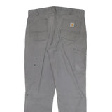 CARHARTT Mens Cotton Blend Grey Relaxed Tapered Trousers W36 L33 Workwear