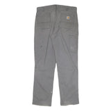 CARHARTT Mens Cotton Blend Grey Relaxed Tapered Trousers W36 L33 Workwear