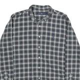 RALPH LAUREN Mens Black & Grey Plaid Cotton Shirt XL Classic Button Down
