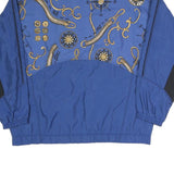 SUN SET Mens Blue & Black Nautical Print Track Jacket L Polyester