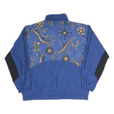 SUN SET Mens Blue & Black Nautical Print Track Jacket L Polyester