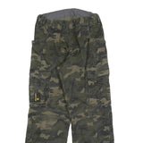 WORK-WEAR Mens Cotton Blend Green Camouflage Regular Cargo Trousers W27 L29 Work