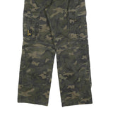 WORK-WEAR Mens Cotton Blend Green Camouflage Regular Cargo Trousers W27 L29 Work