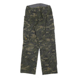WORK-WEAR Mens Cotton Blend Green Camouflage Regular Cargo Trousers W27 L29 Work