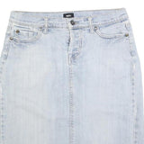 MOSSIMO Womens Blue Denim Straight Knee Length Cotton Blend S Skirt Faded