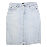 MOSSIMO Womens Blue Denim Straight Knee Length Cotton Blend S Skirt Faded