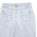 MOSSIMO Womens Blue Denim Straight Knee Length Cotton Blend S Skirt Faded