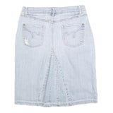 MOSSIMO Womens Blue Denim Straight Knee Length Cotton Blend S Skirt Faded