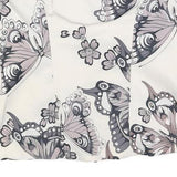 KAREN MILLEN Womens Cream Butterfly Printed Strapless Top UK 10 Zip Back
