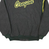NIKE Mens Grey & Green Oregon Varsity Jacket L Polyester Blend Button Closure