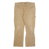 DICKIES Mens Regular Fit Beige Cotton Blend Straight Jeans W34 L30 Workwear Zip