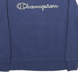 CHAMPION Mens Blue Crew Neck S Cotton Blend Logo Sweatshirt Pullover