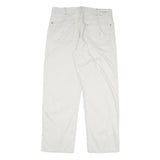 CALVIN KLEIN JEANS Mens Cotton Blend White Regular Straight Trousers W34 L31