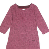 WEIRD FISH Womens Pink & Burgundy Polka Dot Day Cotton Blend Dress UK 10