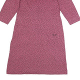 WEIRD FISH Womens Pink & Burgundy Polka Dot Day Cotton Blend Dress UK 10