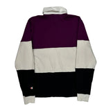 Champion Striped Rugby Shirt - Medium Black Cotton