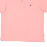 NAUTICA Mens Pink Short Sleeve Plain Polo Shirt M Classic Fit Comfortable