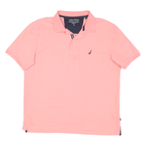 NAUTICA Mens Pink Short Sleeve Plain Polo Shirt M Classic Fit Comfortable
