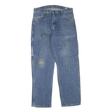 DICKIES Mens Blue Regular Straight Denim Jeans W32 L32 Workwear Cotton Blend Zip